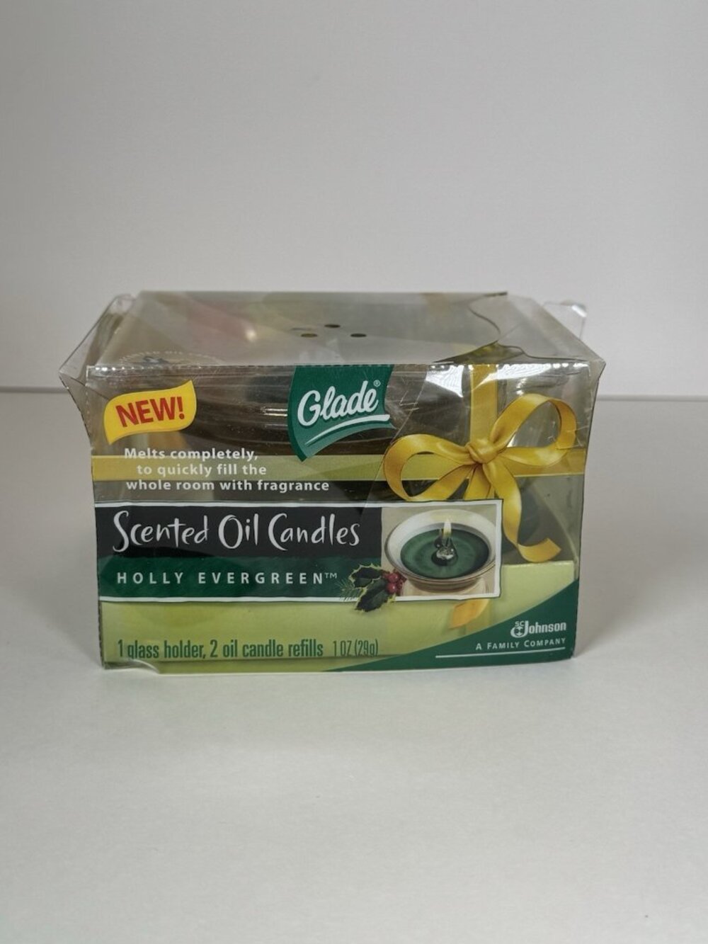 Glade Scented Oil Candle Holly Evergreen New Old Stock Discontinued Y2K 2000s